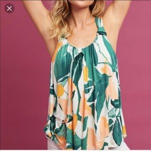 Anthropologie Knotted Scoop Neck Tank Top New Lg